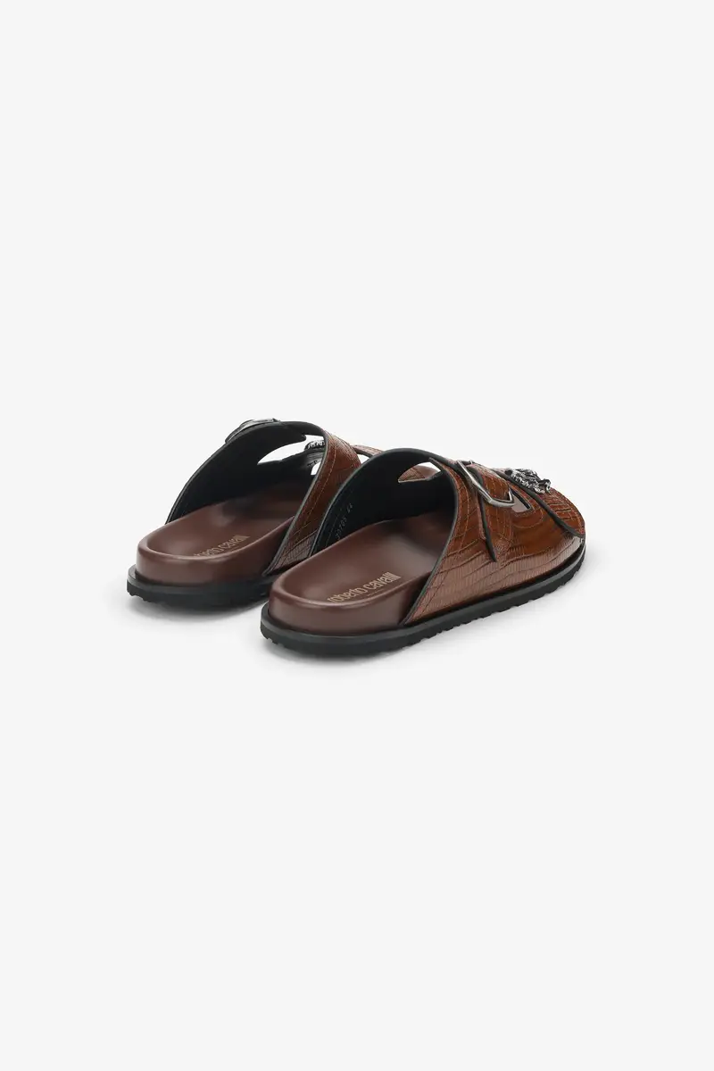 Roberto Cavalli Leather Sandal with Buckle | Thumbnail 3 Roberto Cavalli Leather Sandal with Buckle | Thumbnail 3
