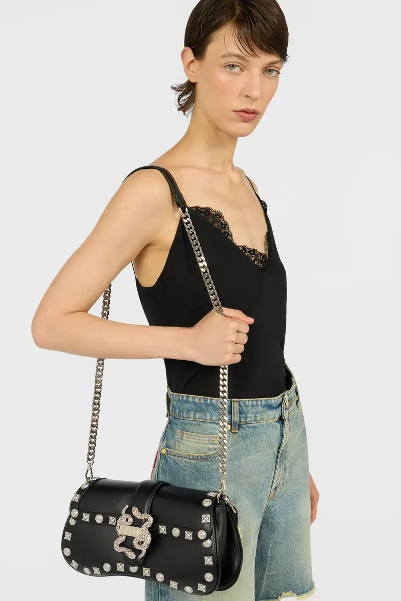 Roberto Cavalli Shoulder Bag with Embellished Detail | Thumbnail 2 Roberto Cavalli Shoulder Bag with Embellished Detail | Thumbnail 2