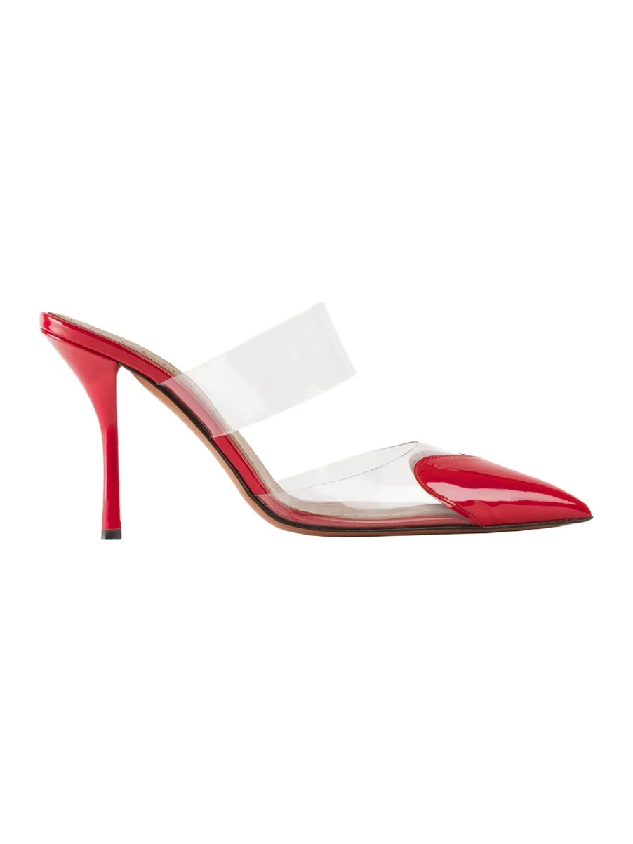 Alaïa Coeur Clear Cap-Toe Mule Pumps