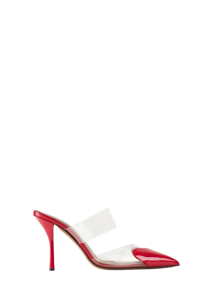 Alaïa Coeur Clear Cap-Toe Mule Pumps