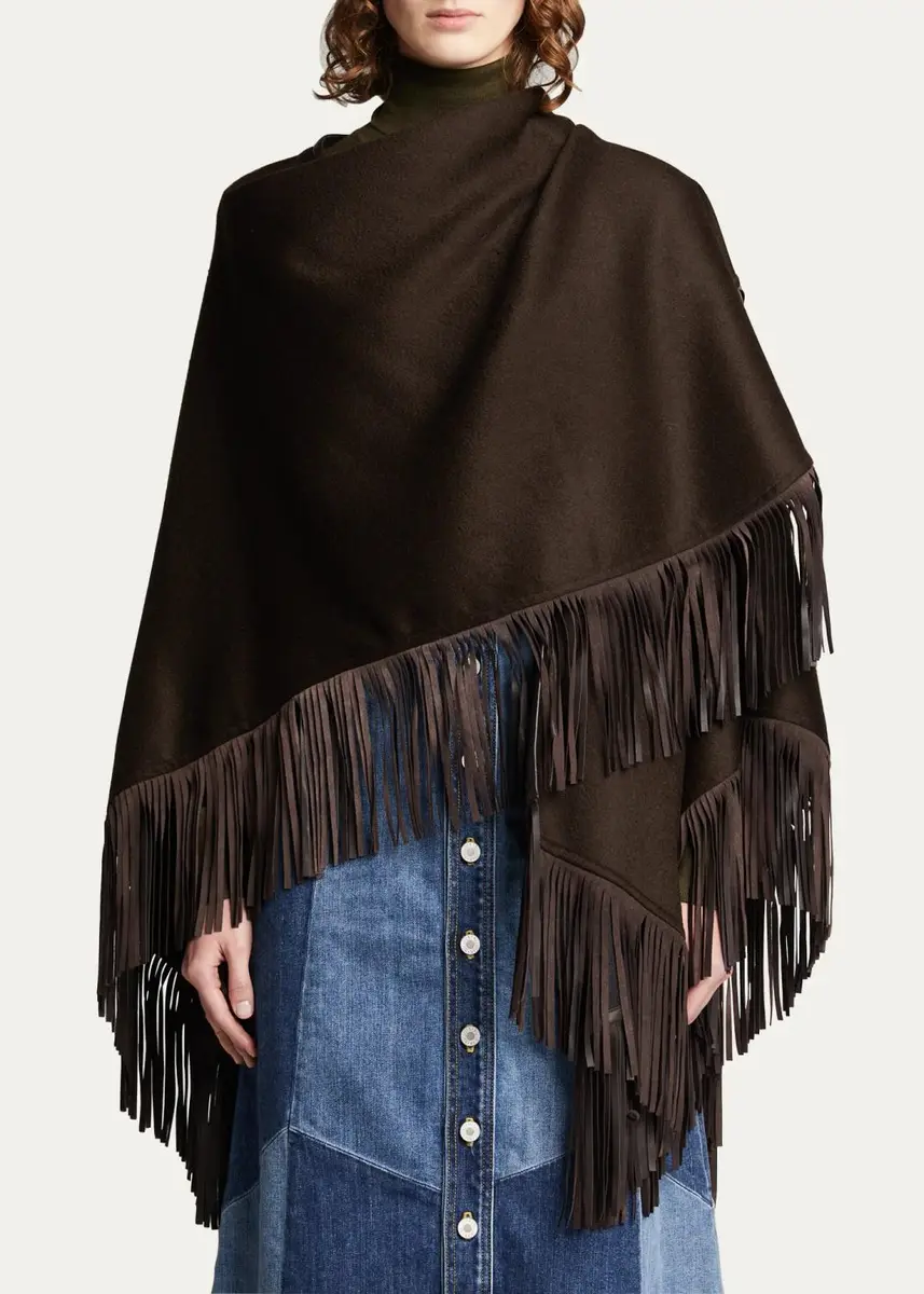 Sofia Cashmere Reversible Fringe Cashmere Cape | Thumbnail 4 Sofia Cashmere Reversible Fringe Cashmere Cape | Thumbnail 4