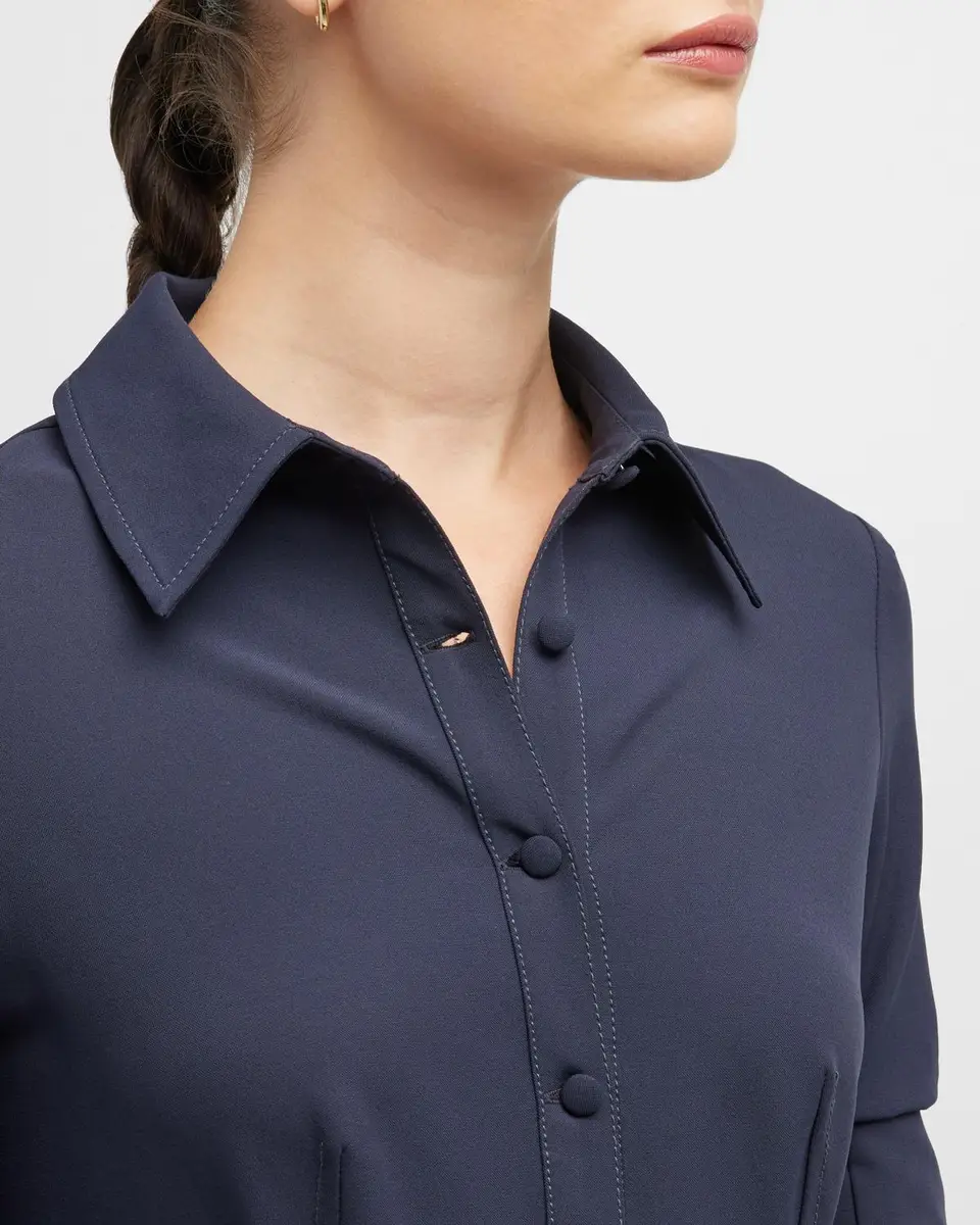 Cinq à Sept Lucilla Topstitched Pleated-Hem Mini Shirtdress | Thumbnail 6 Cinq à Sept Lucilla Topstitched Pleated-Hem Mini Shirtdress | Thumbnail 6