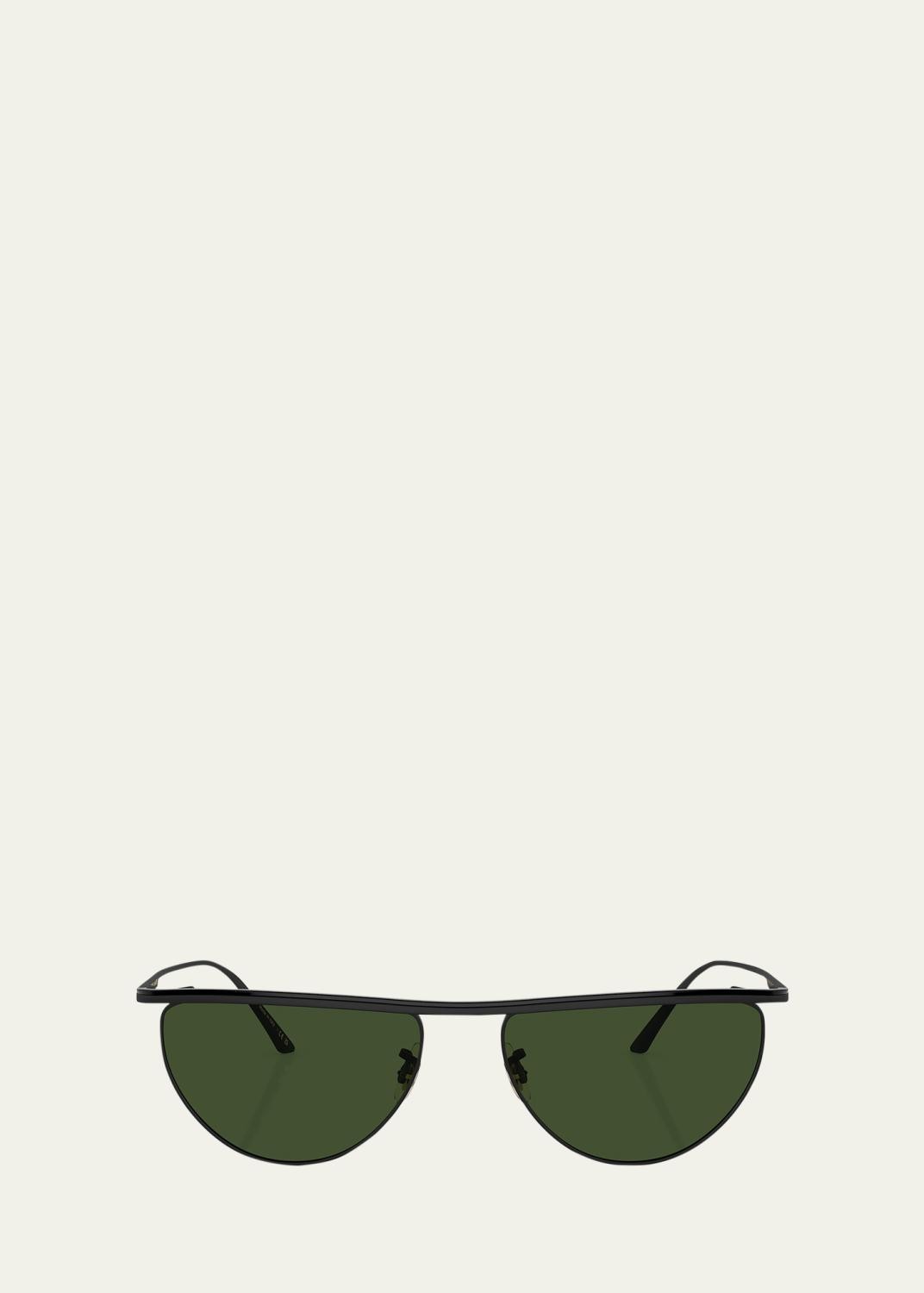 Khaite x Oliver Peoples Sleek Metal Windsor Rim Sunglasses