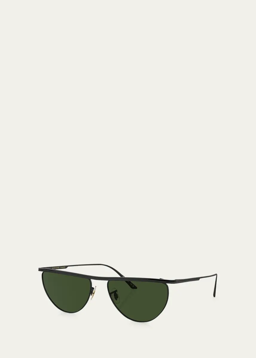Khaite x Oliver Peoples Sleek Metal Windsor Rim Sunglasses | Thumbnail 2