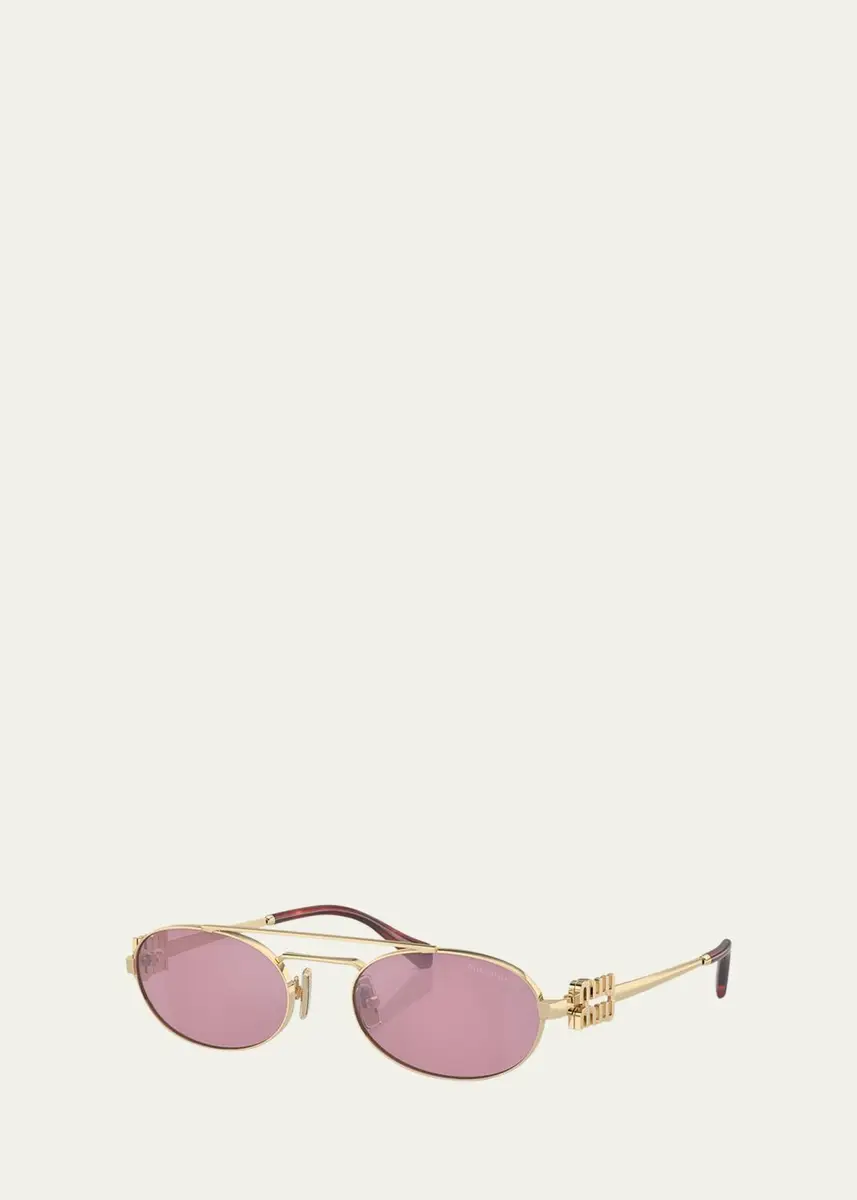 Miu Miu Logo Metal Aviator Sunglasses | Thumbnail 2