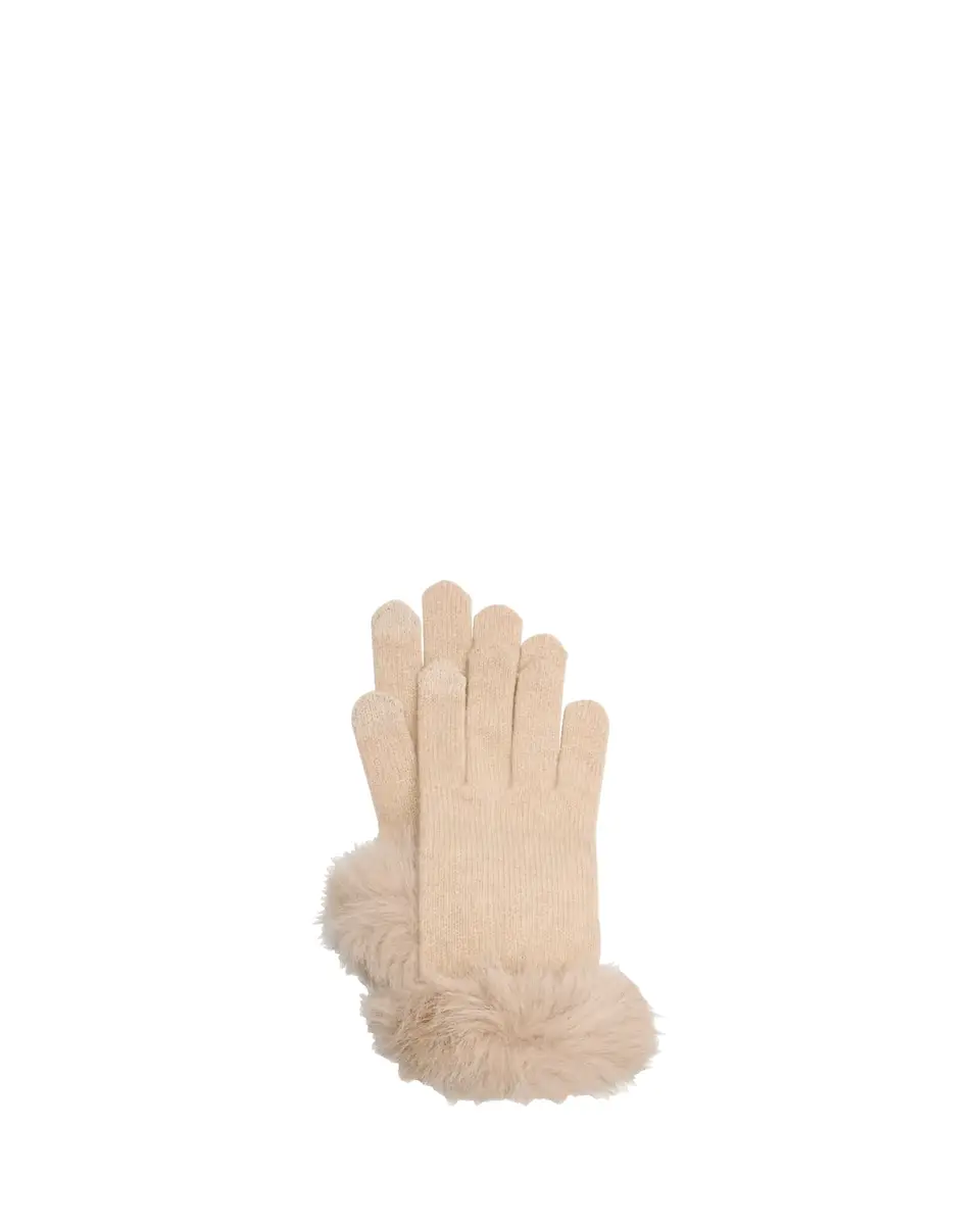 Sofia Cashmere Touchscreen Cashmere & Faux Fur Gloves | Thumbnail 2