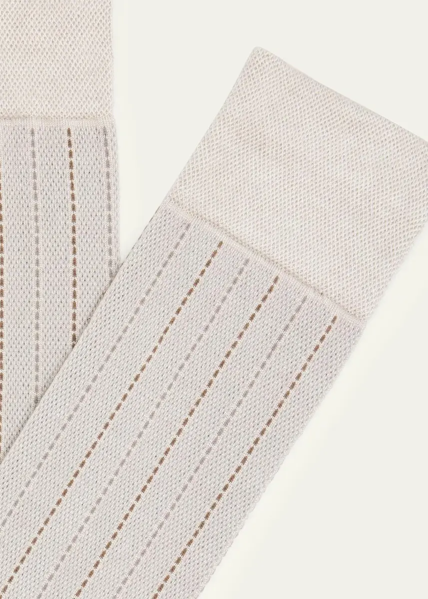 Marcoliani Men's Elegance Pique Crew Socks | Thumbnail 3
