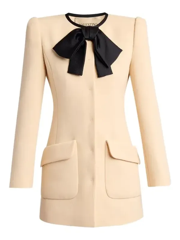 Tie-Neck Mini Blazer Dress Tie-Neck Mini Blazer Dress