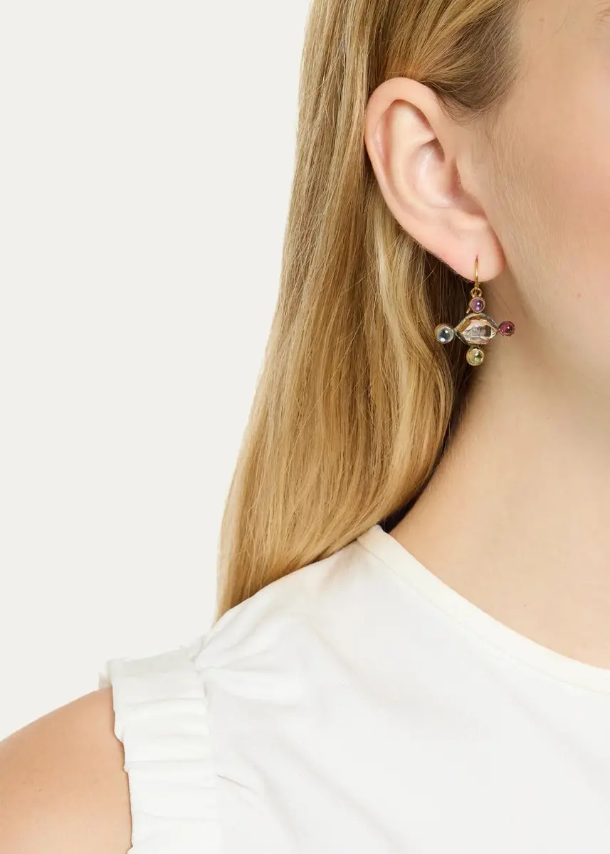 JUDY GEIB 18K Herkimer Diamond and Multi-Gemstone Cross-Shaped Earrings | Thumbnail 2 JUDY GEIB 18K Herkimer Diamond and Multi-Gemstone Cross-Shaped Earrings | Thumbnail 2