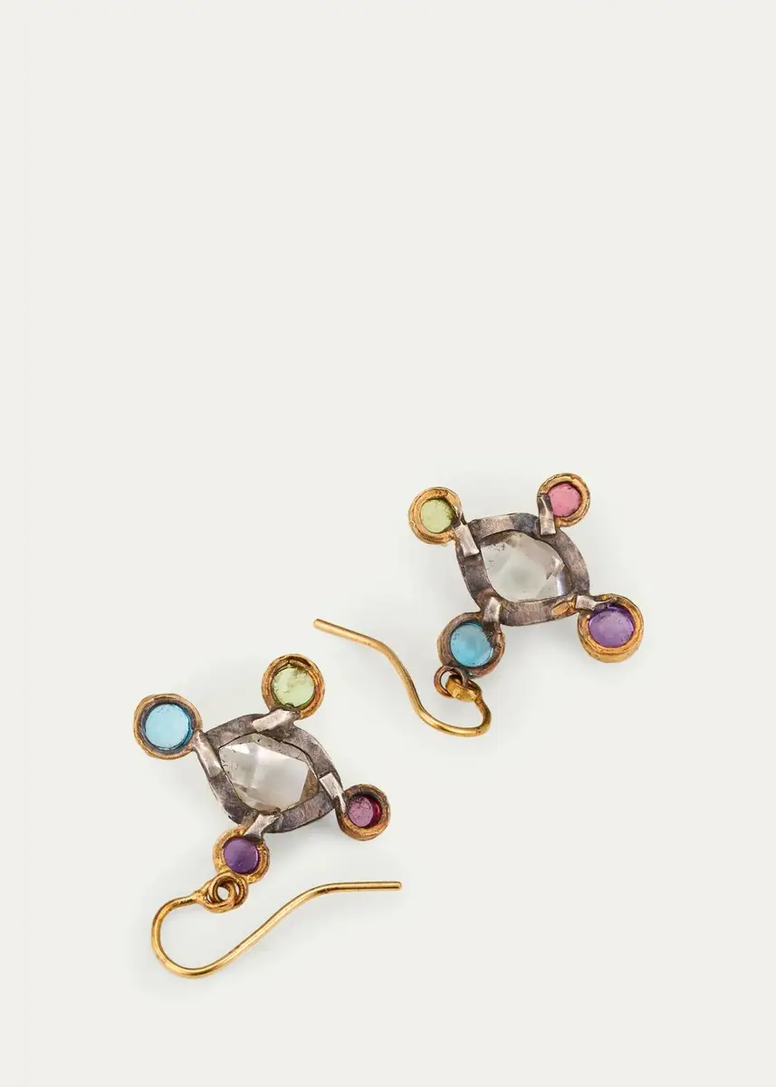 JUDY GEIB 18K Herkimer Diamond and Multi-Gemstone Cross-Shaped Earrings | Thumbnail 4 JUDY GEIB 18K Herkimer Diamond and Multi-Gemstone Cross-Shaped Earrings | Thumbnail 4