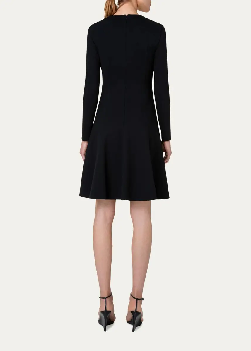 Akris punto Long-Sleeve Cotton Jersey Zip Front Mini Day Dress | Thumbnail 3 Akris punto Long-Sleeve Cotton Jersey Zip Front Mini Day Dress | Thumbnail 3