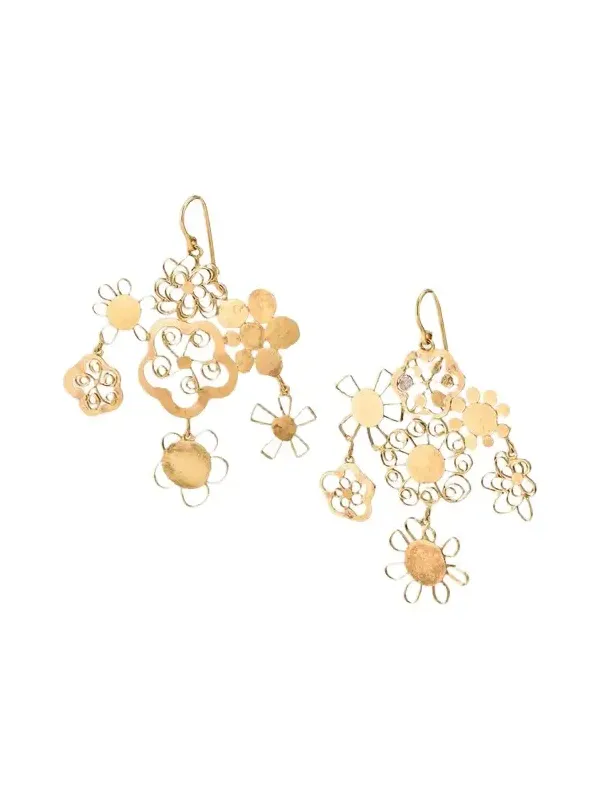 18K Flowery Chandelier Earrings 18K Flowery Chandelier Earrings