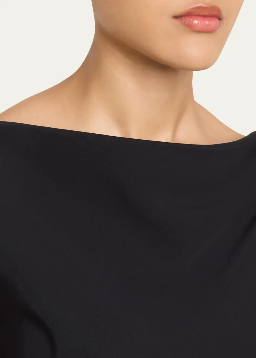 Lela Rose Floral Crepe Boat-Neck Draped Column Gown | Thumbnail 5 Lela Rose Floral Crepe Boat-Neck Draped Column Gown | Thumbnail 5