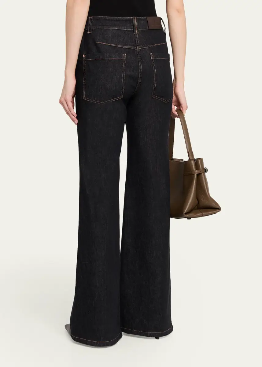 Brunello Cucinelli No Fade Stretch Denim Flared Jeans | Thumbnail 3
