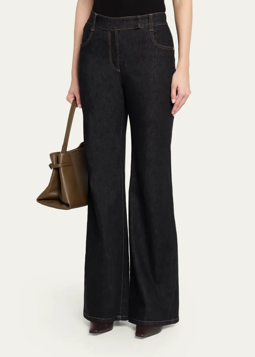 Brunello Cucinelli No Fade Stretch Denim Flared Jeans | Thumbnail 4