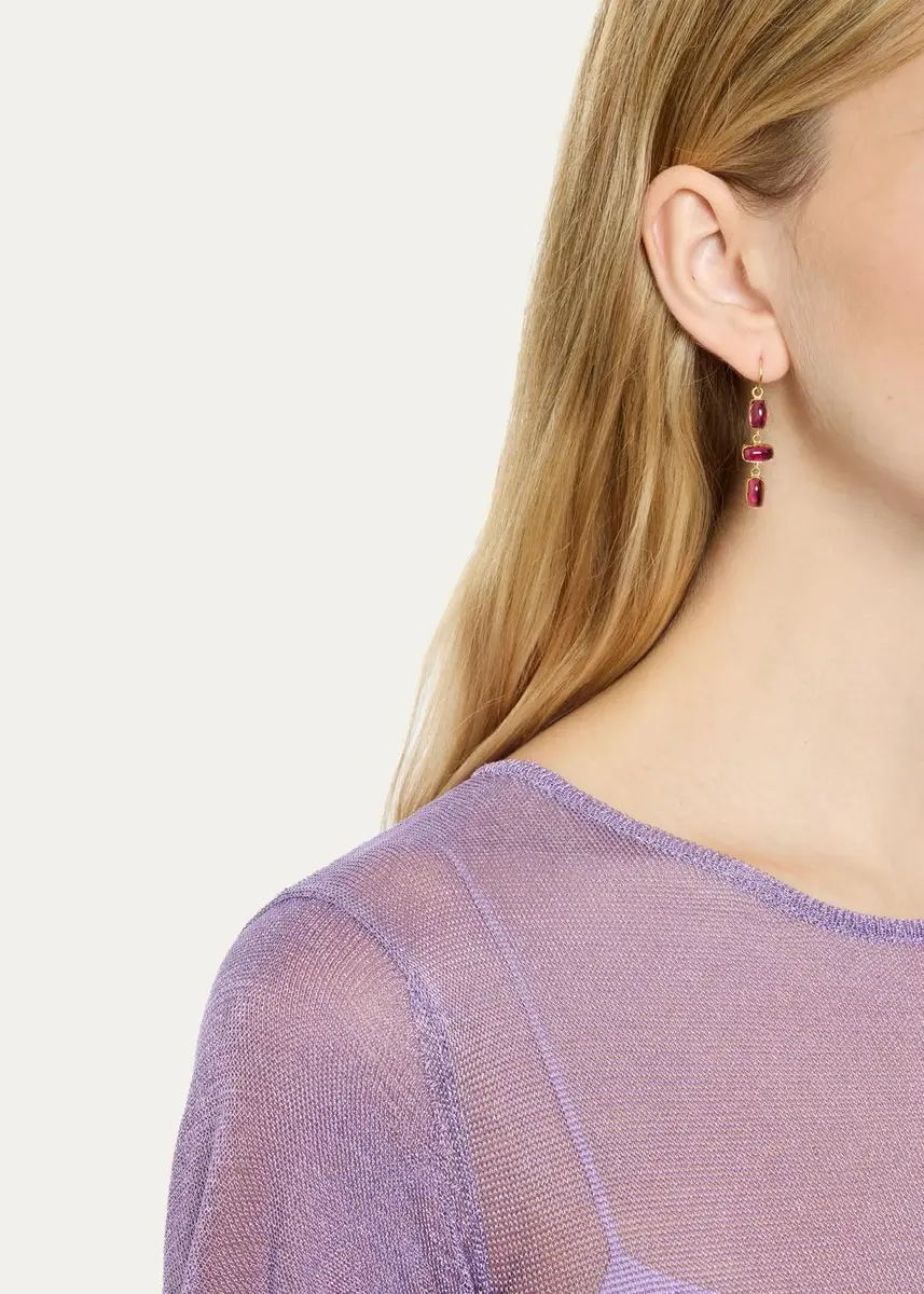 JUDY GEIB 18K Triple Dangly Pink Tourmaline Earrings | Thumbnail 2 JUDY GEIB 18K Triple Dangly Pink Tourmaline Earrings | Thumbnail 2