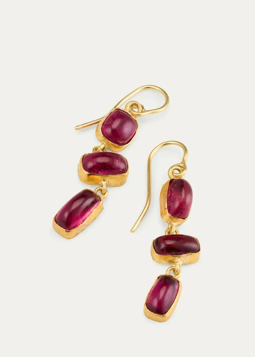 JUDY GEIB 18K Triple Dangly Pink Tourmaline Earrings | Thumbnail 3 JUDY GEIB 18K Triple Dangly Pink Tourmaline Earrings | Thumbnail 3