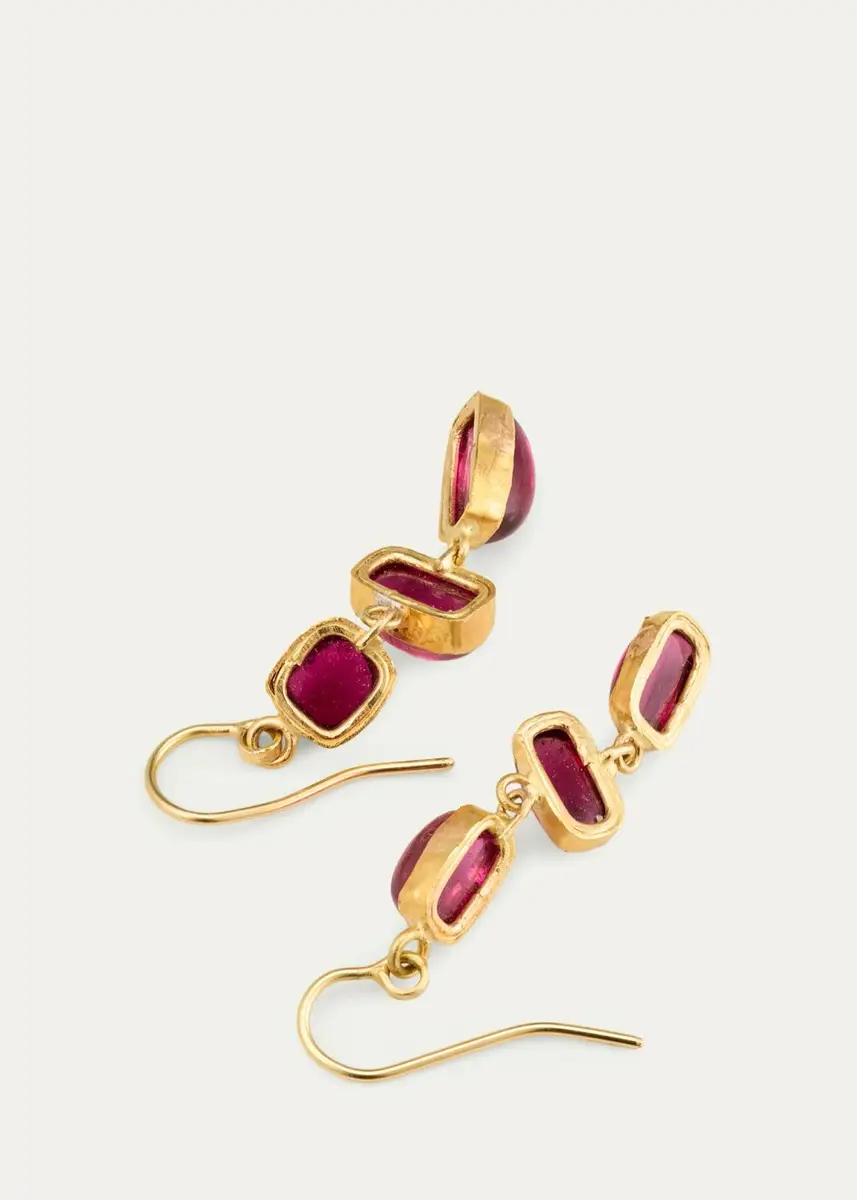 JUDY GEIB 18K Triple Dangly Pink Tourmaline Earrings | Thumbnail 4 JUDY GEIB 18K Triple Dangly Pink Tourmaline Earrings | Thumbnail 4
