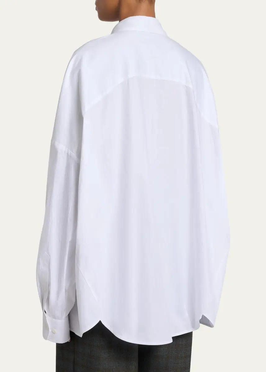 Dries Van Noten Embroidered Cotton Poplin Oversized Shirt | Thumbnail 3
