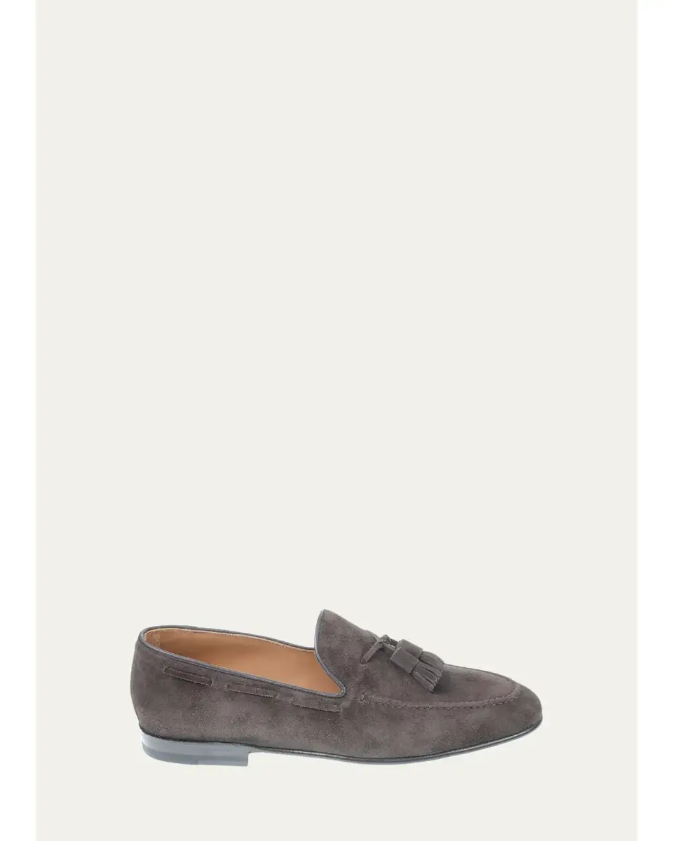 Bergdorf Goodman Men's Suede Tassel Loafers | Thumbnail 2 Bergdorf Goodman Men's Suede Tassel Loafers | Thumbnail 2