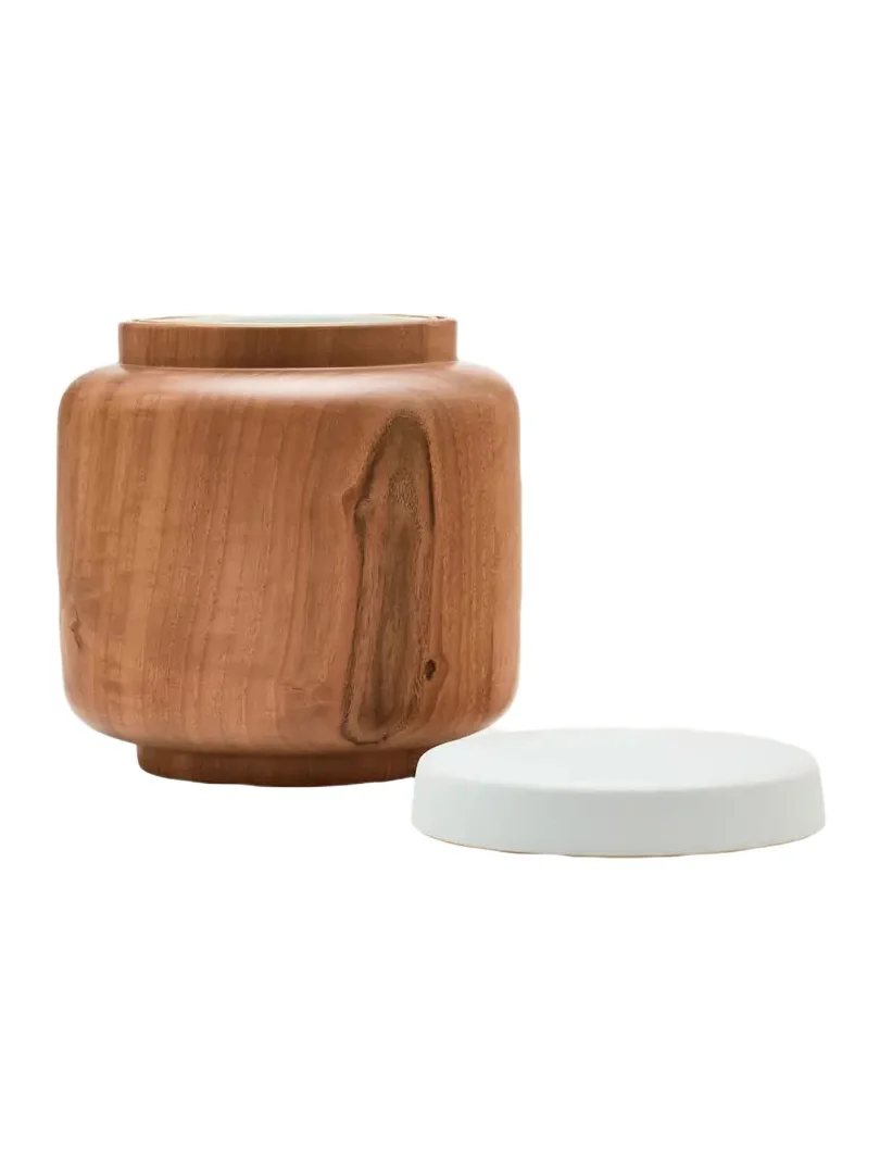 GINORI 1735 Officina Ultra Walnut 7.5" Vase with Lid