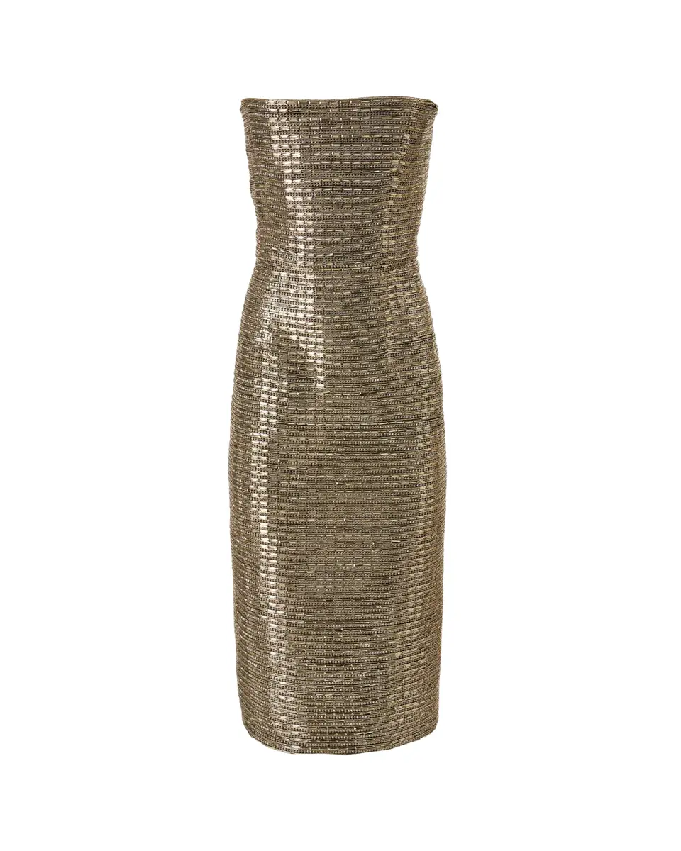 Carolina Herrera Strapless Embellished Midi Dress | Thumbnail 2