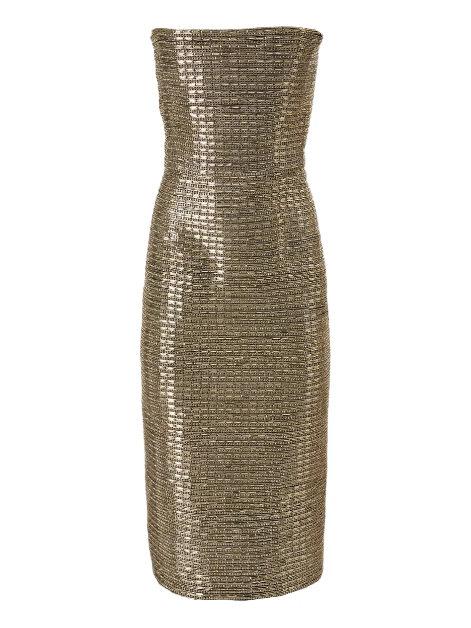 Strapless Embellished Midi Dress Strapless Embellished Midi Dress
