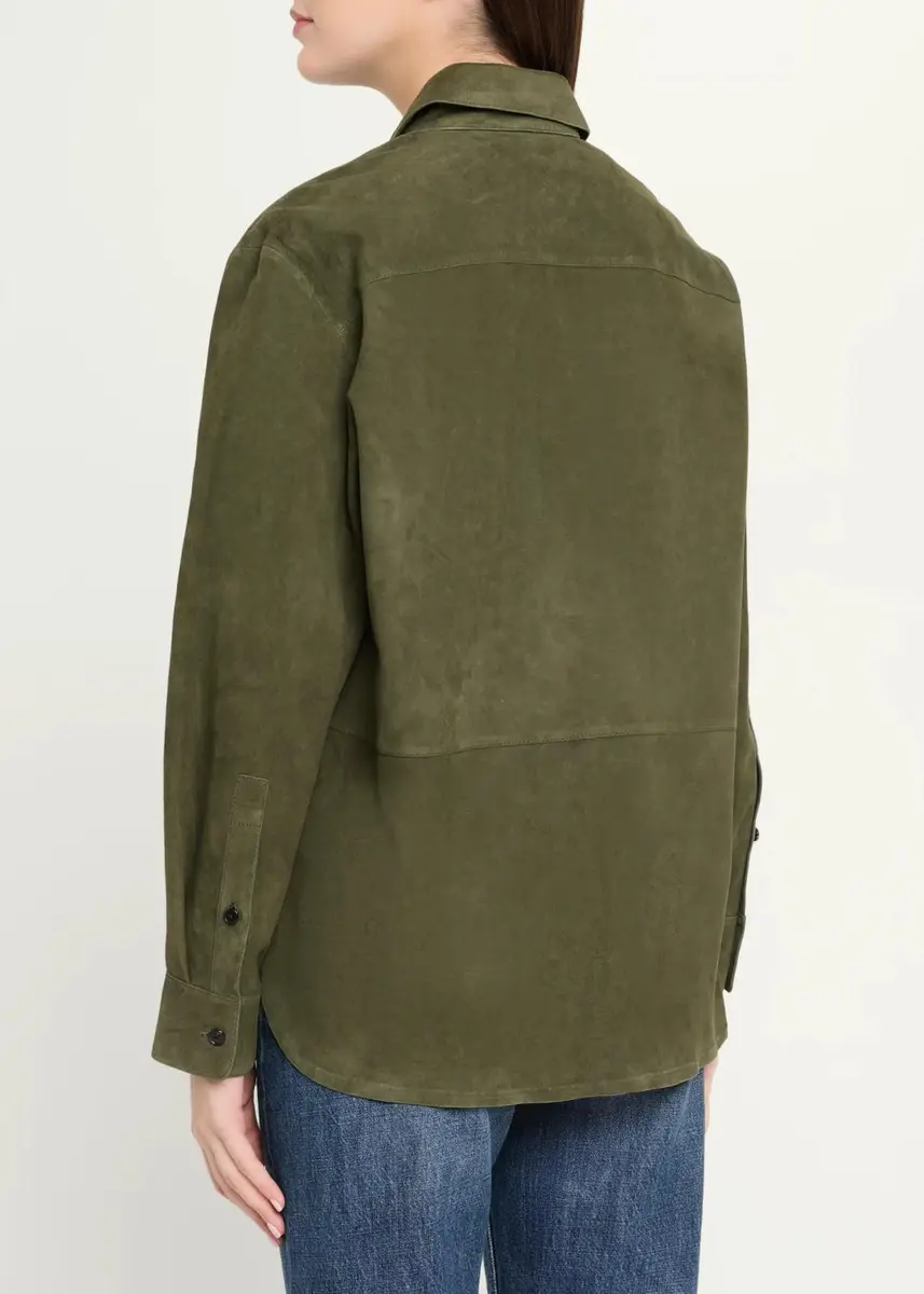 Theory Long-Sleeve Suede Menswear Shirt | Thumbnail 3 Theory Long-Sleeve Suede Menswear Shirt | Thumbnail 3