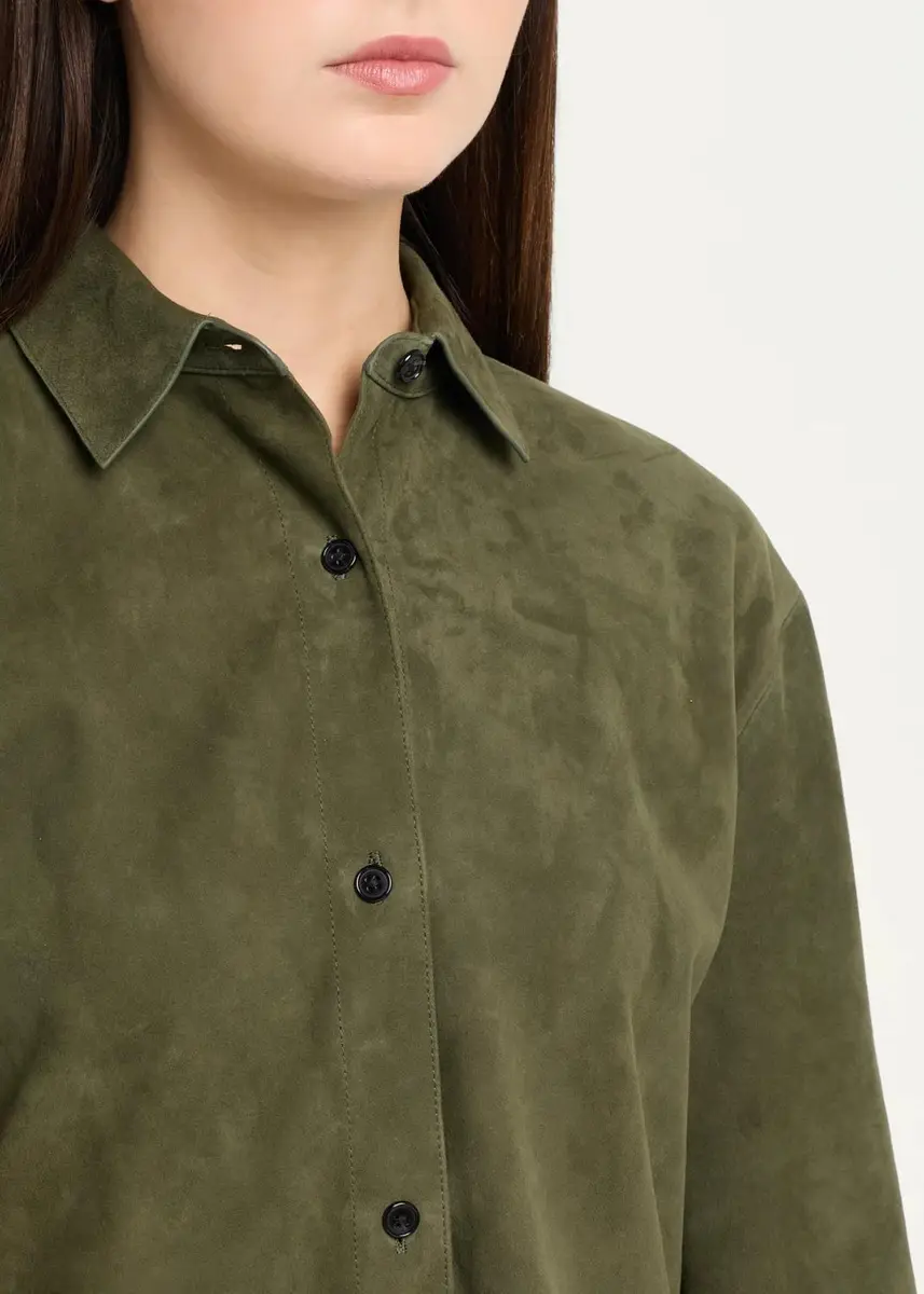 Theory Long-Sleeve Suede Menswear Shirt | Thumbnail 5 Theory Long-Sleeve Suede Menswear Shirt | Thumbnail 5