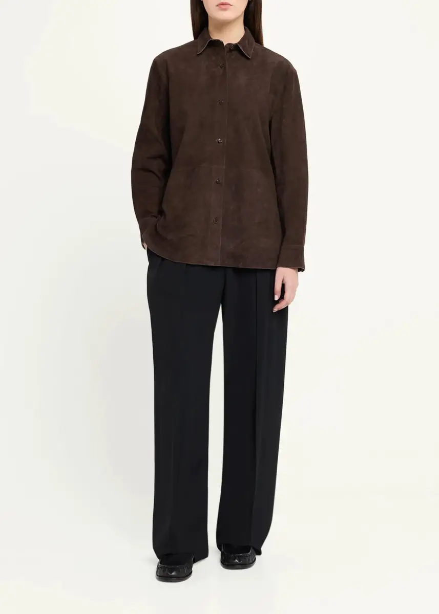 Theory Long-Sleeve Suede Menswear Shirt | Thumbnail 7 Theory Long-Sleeve Suede Menswear Shirt | Thumbnail 7