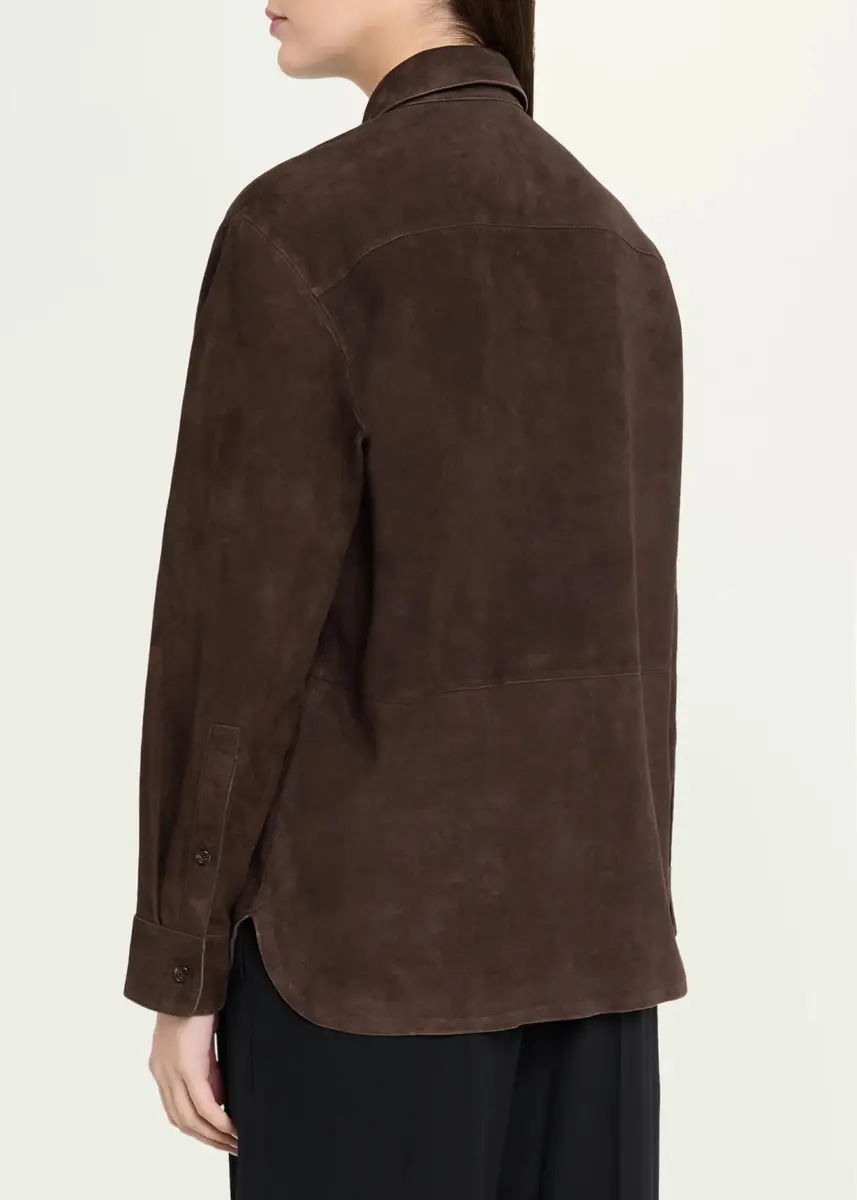 Theory Long-Sleeve Suede Menswear Shirt | Thumbnail 8 Theory Long-Sleeve Suede Menswear Shirt | Thumbnail 8