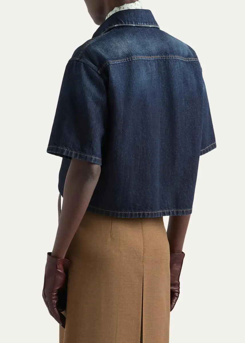 Prada Cotton Cropped Shirt | Thumbnail 3