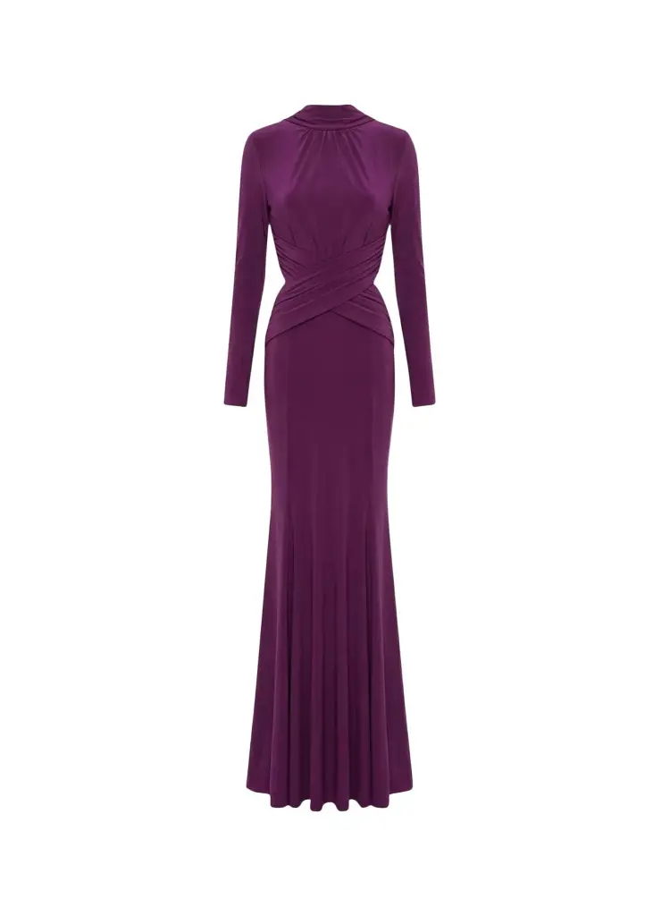 The New Arrivals by Ilkyaz Ozel Baja Draped Backless Maxi Dress