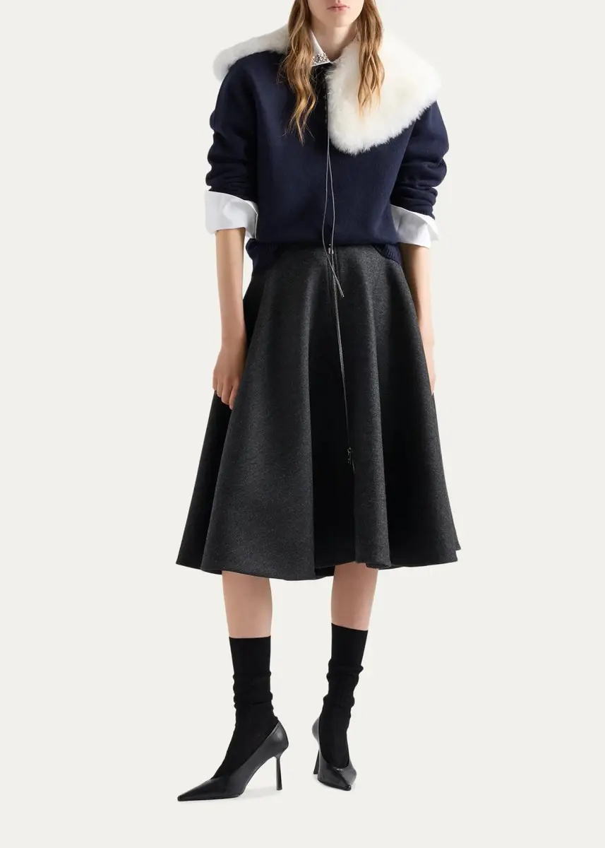 Prada Cotton Embellished Contrast-Collar Shirt | Thumbnail 2 Prada Cotton Embellished Contrast-Collar Shirt | Thumbnail 2