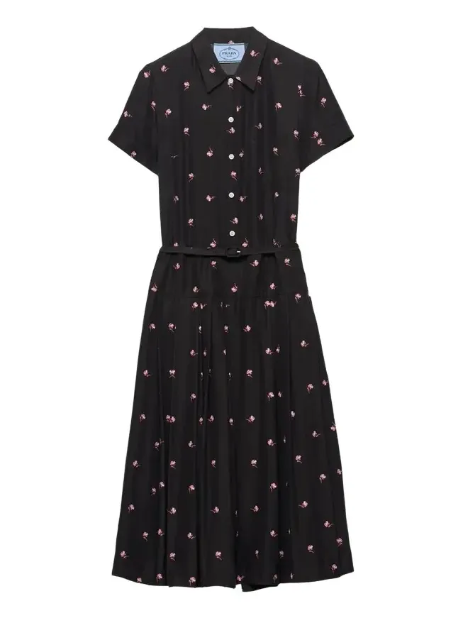 Floral Belted Midi Dress