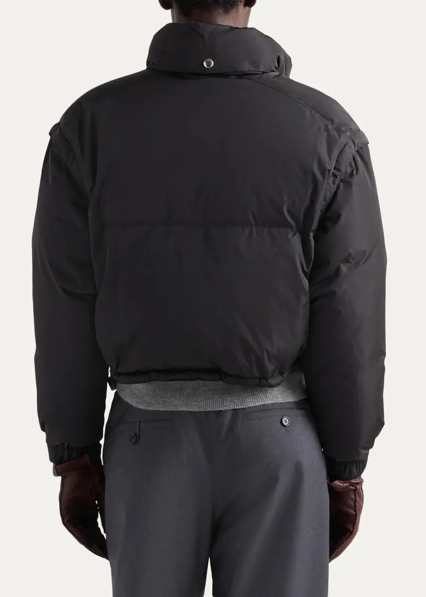 Prada Re-Nylon Crop Down Jacket | Thumbnail 3 Prada Re-Nylon Crop Down Jacket | Thumbnail 3