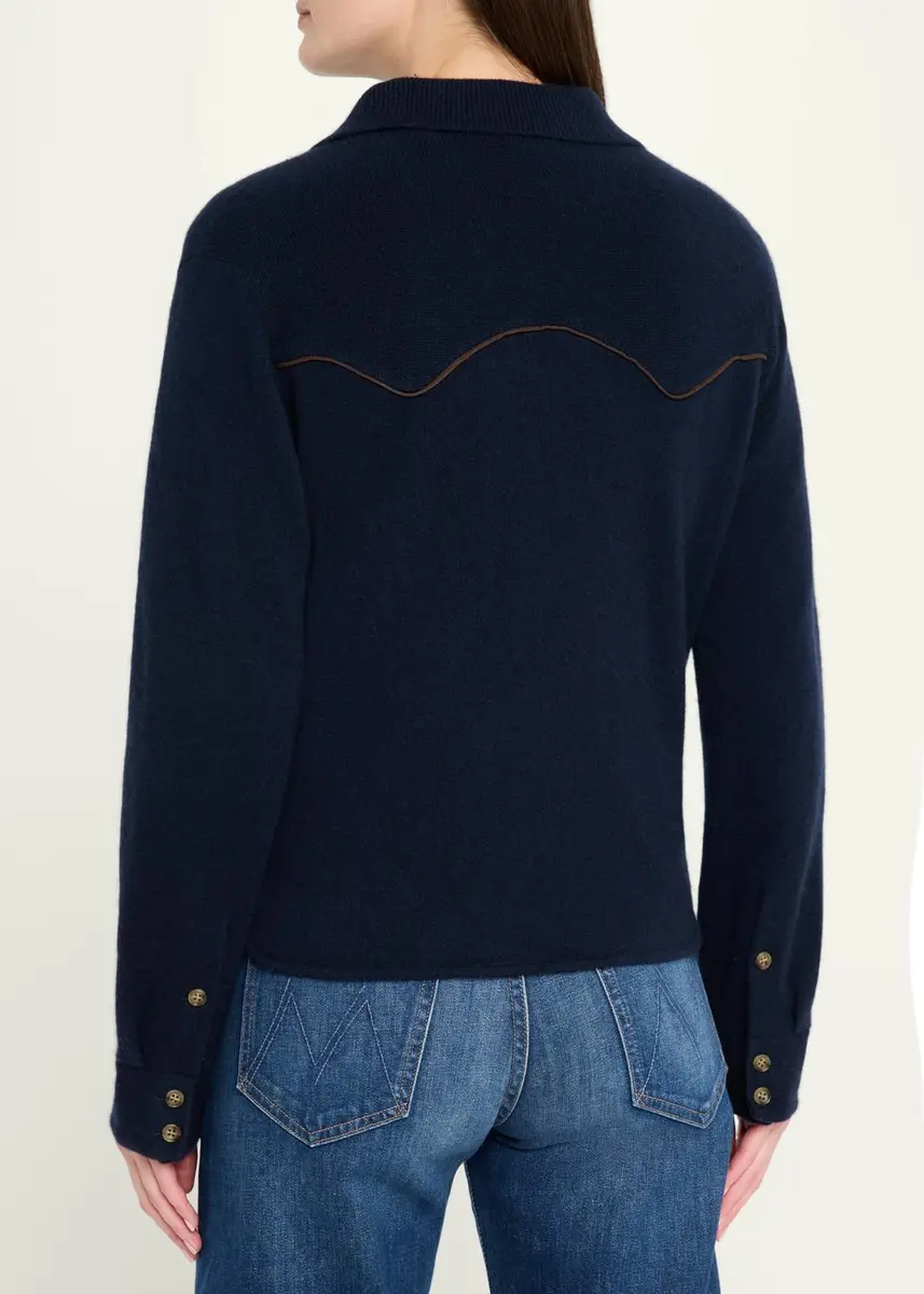 Guest In Residence Cashmere Crop Western Shirt | Thumbnail 3 Guest In Residence Cashmere Crop Western Shirt | Thumbnail 3