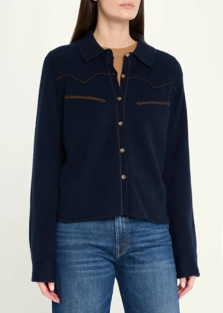 Guest In Residence Cashmere Crop Western Shirt | Thumbnail 4 Guest In Residence Cashmere Crop Western Shirt | Thumbnail 4