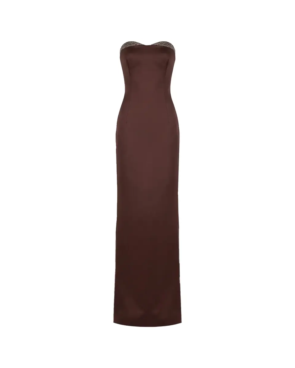 The New Arrivals by Ilkyaz Ozel Noelie Strapless Crystal-Embellished Column Gown | Thumbnail 2 The New Arrivals by Ilkyaz Ozel Noelie Strapless Crystal-Embellished Column Gown | Thumbnail 2