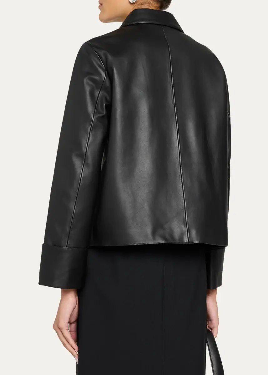 Theory Boxy Leather Jacket | Thumbnail 3