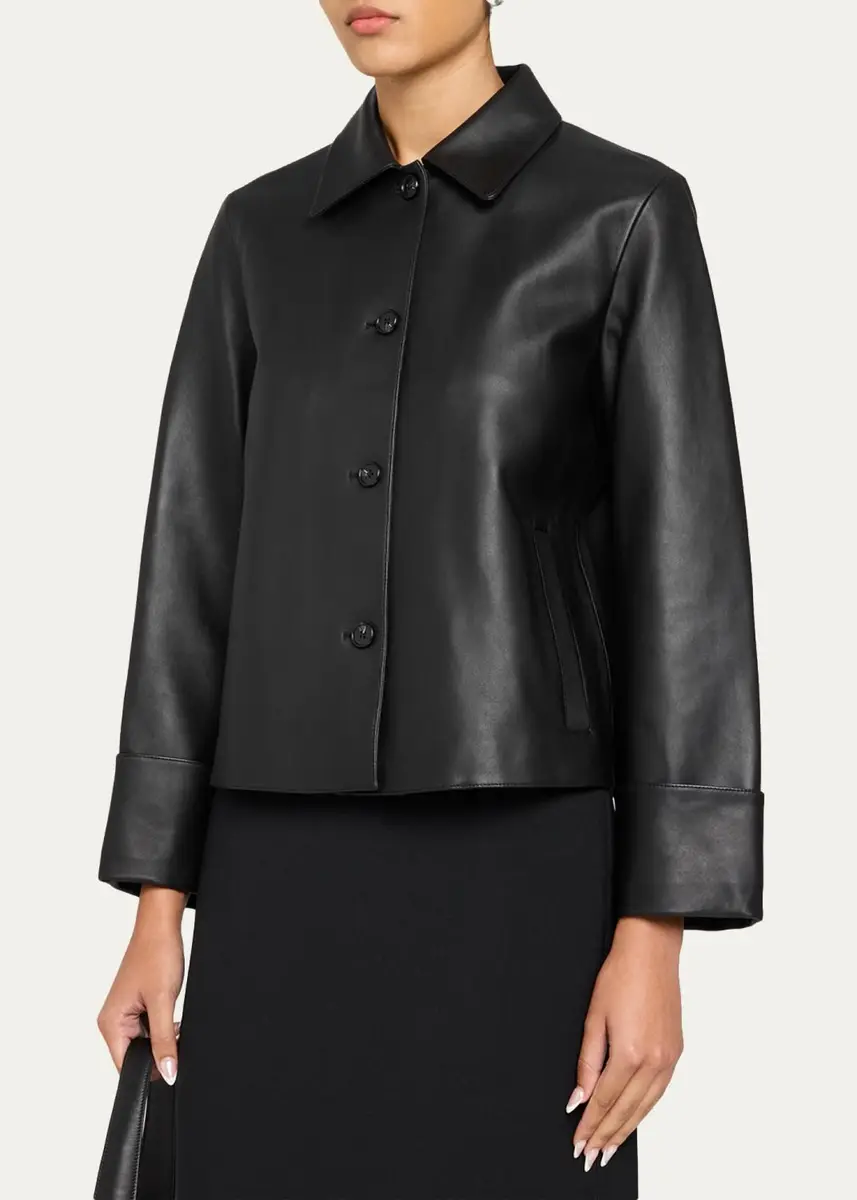 Theory Boxy Leather Jacket | Thumbnail 4
