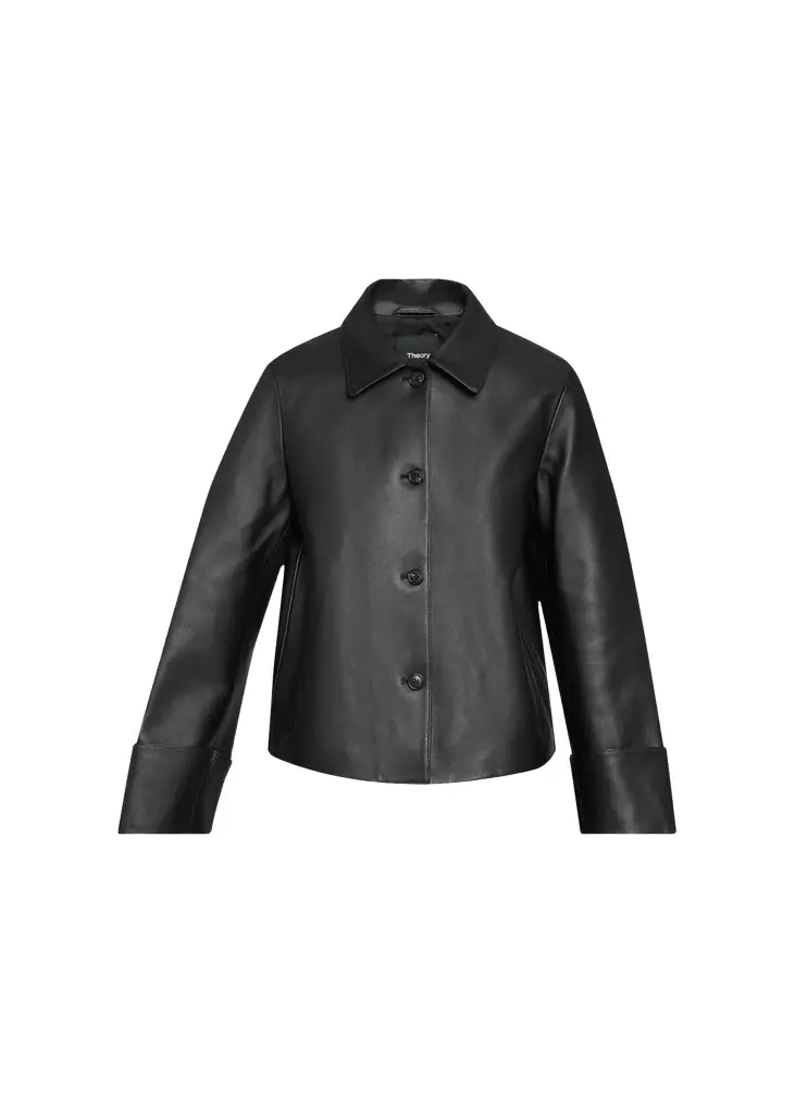 Theory Boxy Leather Jacket