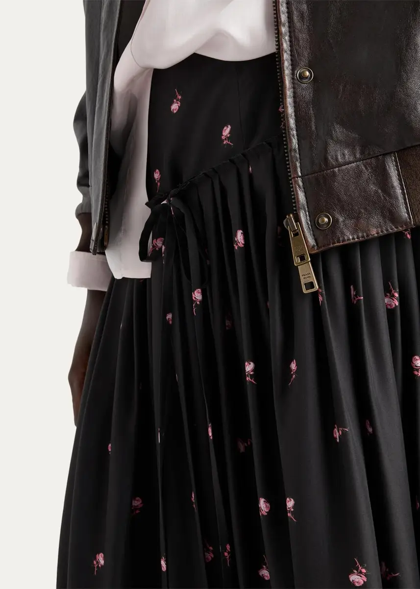 Prada Floral Silk-Blend A-Line Midi Skirt | Thumbnail 4 Prada Floral Silk-Blend A-Line Midi Skirt | Thumbnail 4