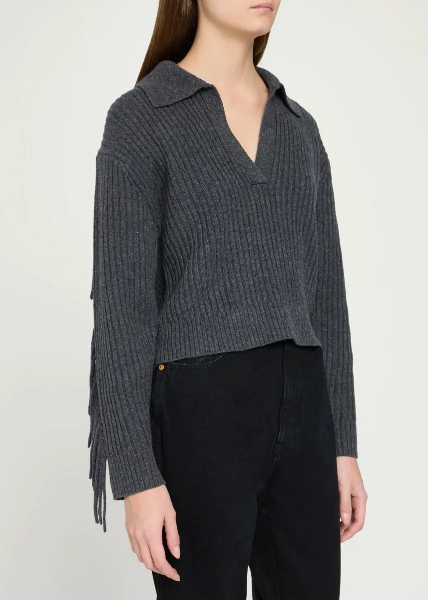 Simkhai Natalia Rib-Knit Fringe Sweater | Thumbnail 4 Simkhai Natalia Rib-Knit Fringe Sweater | Thumbnail 4