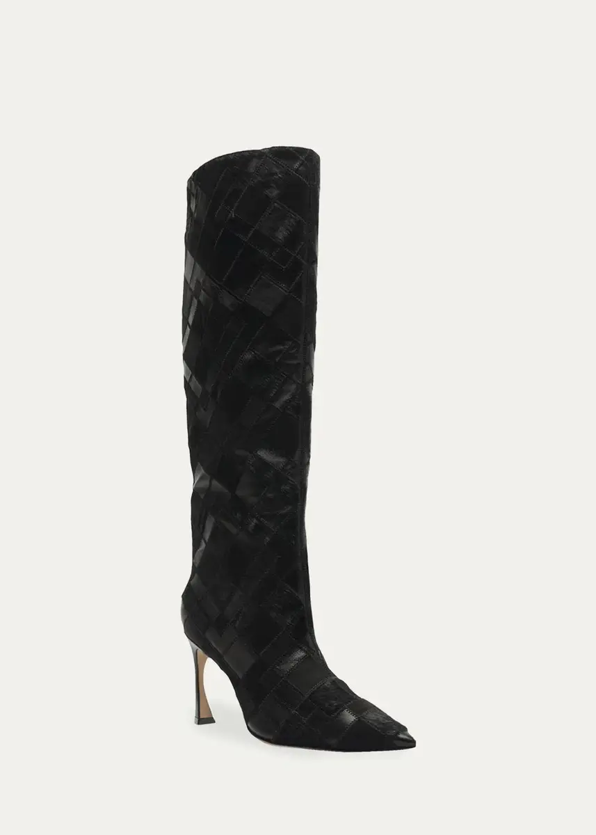 Alexandre Birman 85mm Annelise Patchwork Leather Knee-High Boots | Thumbnail 2 Alexandre Birman 85mm Annelise Patchwork Leather Knee-High Boots | Thumbnail 2