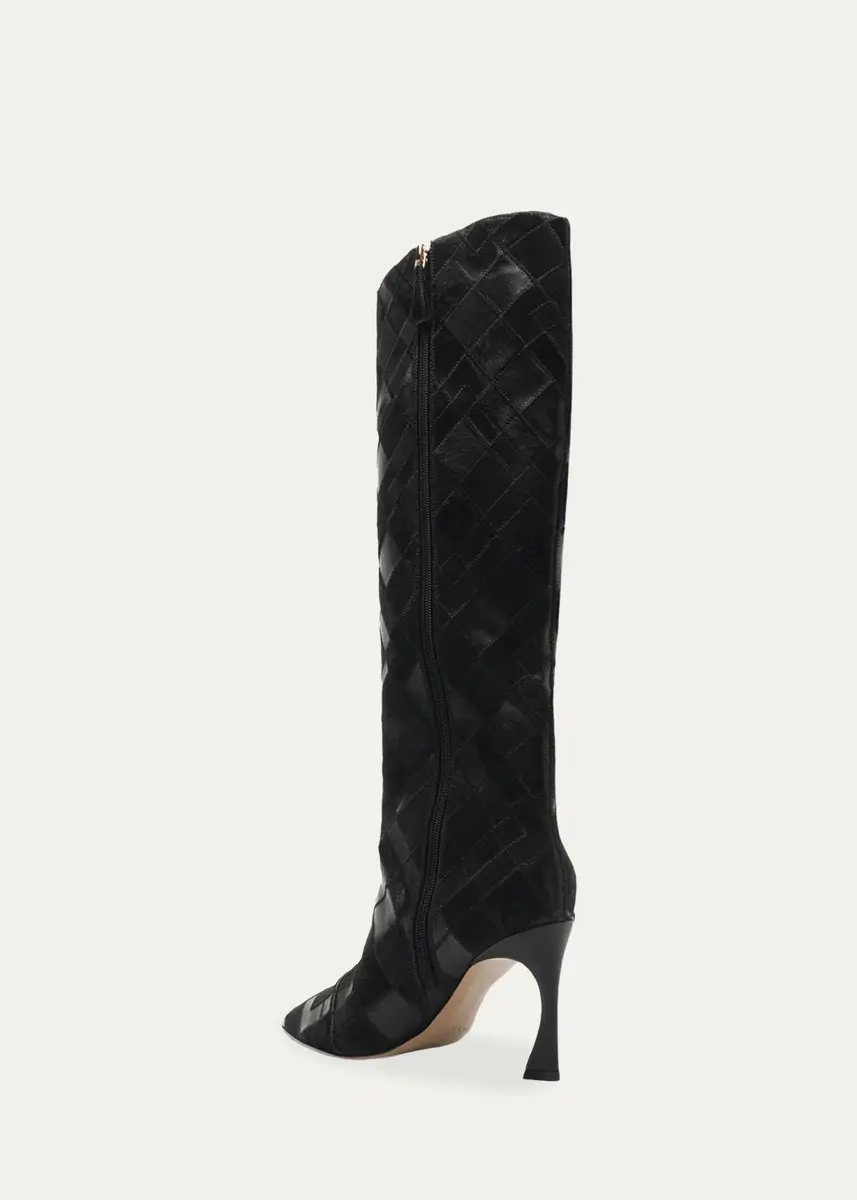 Alexandre Birman 85mm Annelise Patchwork Leather Knee-High Boots | Thumbnail 3 Alexandre Birman 85mm Annelise Patchwork Leather Knee-High Boots | Thumbnail 3