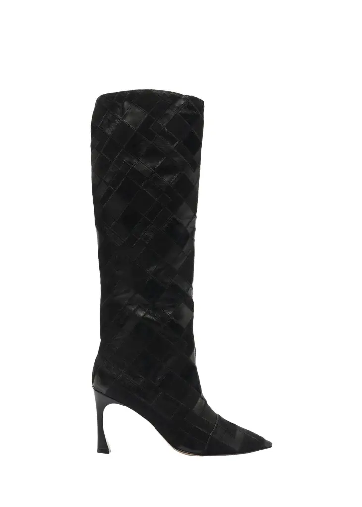 Alexandre Birman 85mm Annelise Patchwork Leather Knee-High Boots