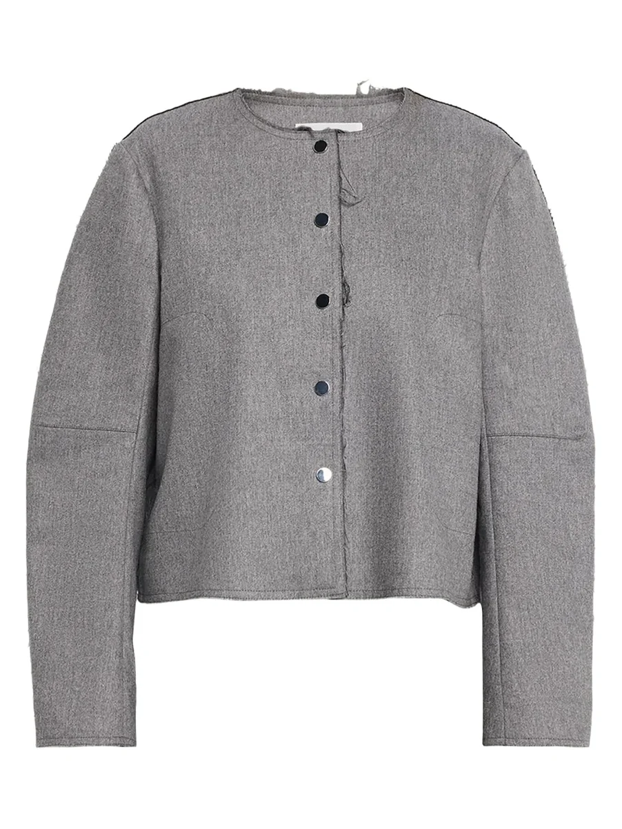 Crescent Wool-Cashmere Crop Jacket