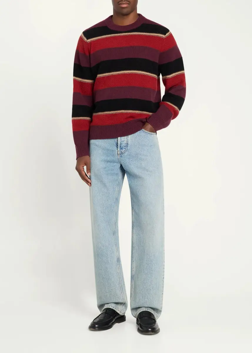 Guest In Residence Men's Striped Cashmere Sweater | Thumbnail 2