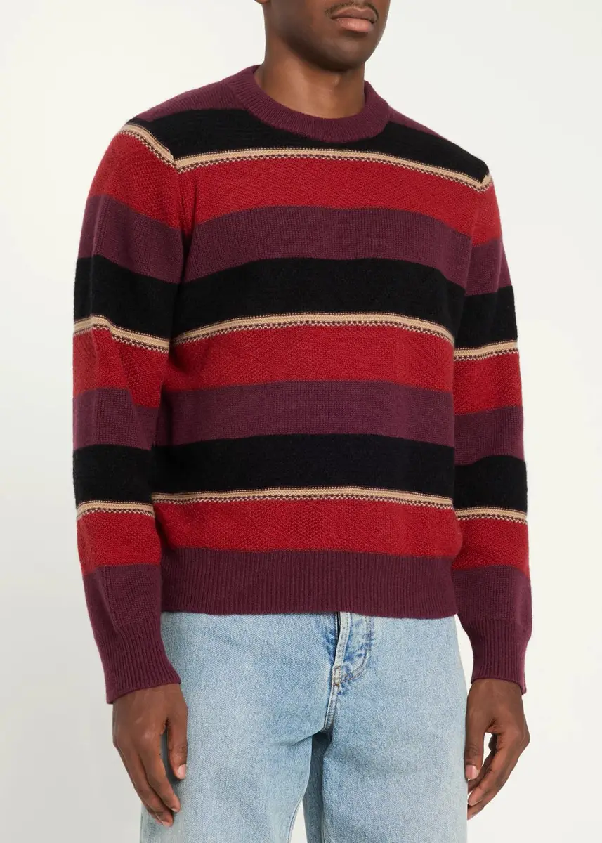 Guest In Residence Men's Striped Cashmere Sweater | Thumbnail 4